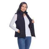 Weatherproof Ladies Quilted Plush 3/4 Vest in Black