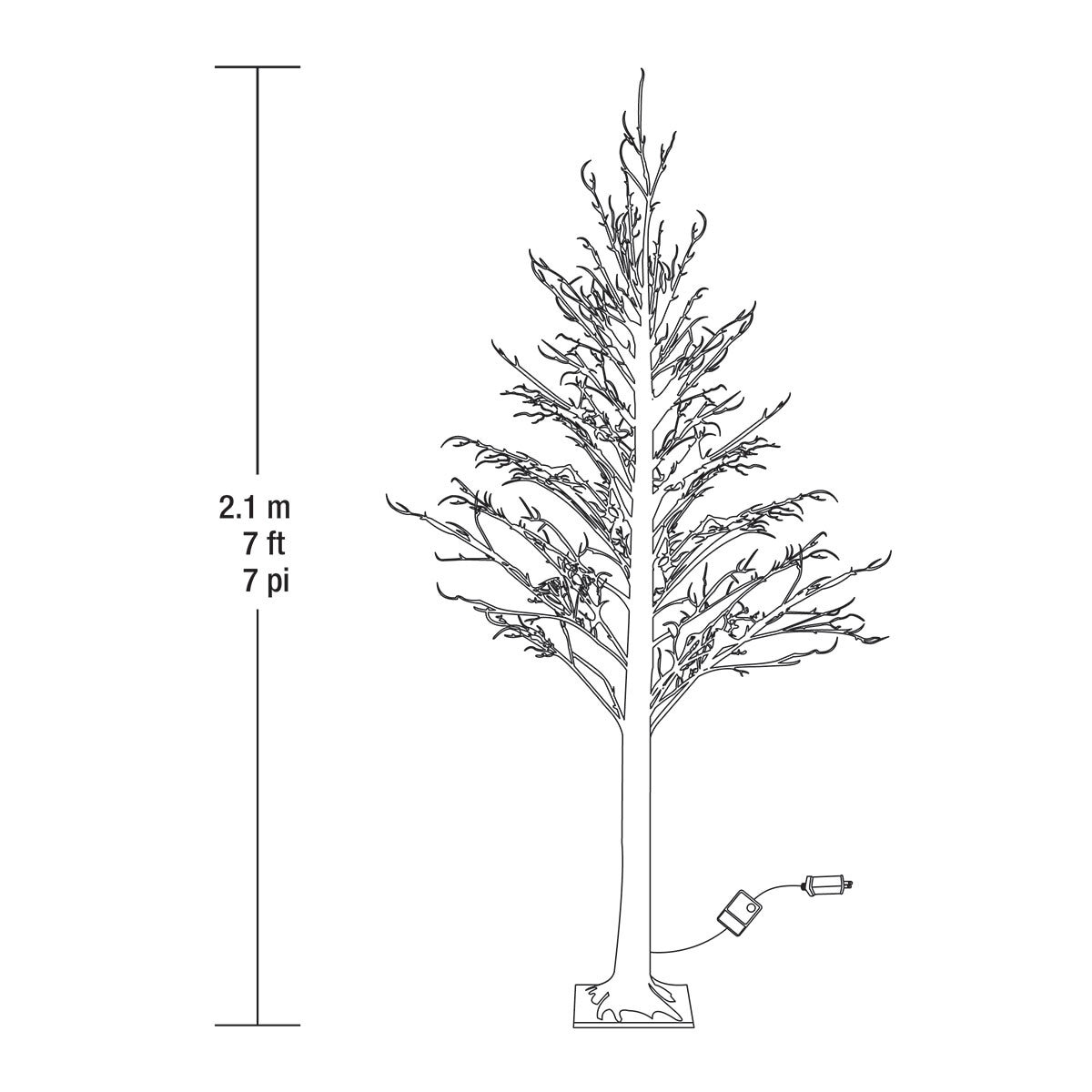 Buy 7ft LED Iced Tree Dimensions Image at Costco.co.uk