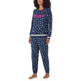 DKNY Ladies Fleece Lounge Set in Navy