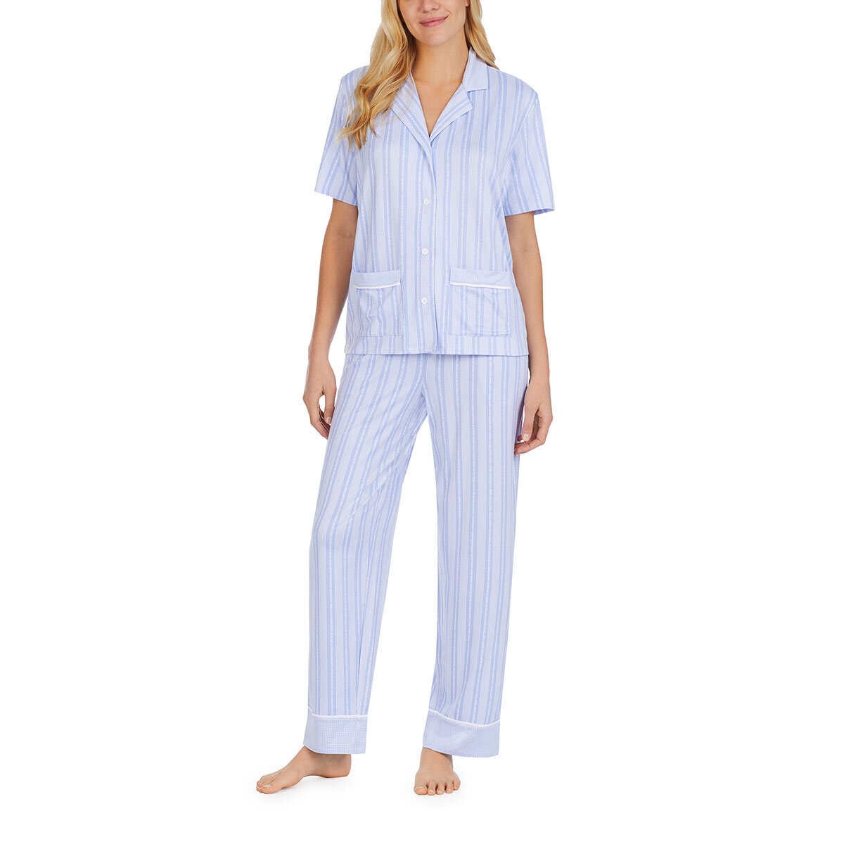 dkny notch collar and pant pj set