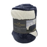 Etched Sherpa Velvet Blanket in Navy