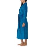 DKNY Shawl Collar Long Plush Robe in Blue