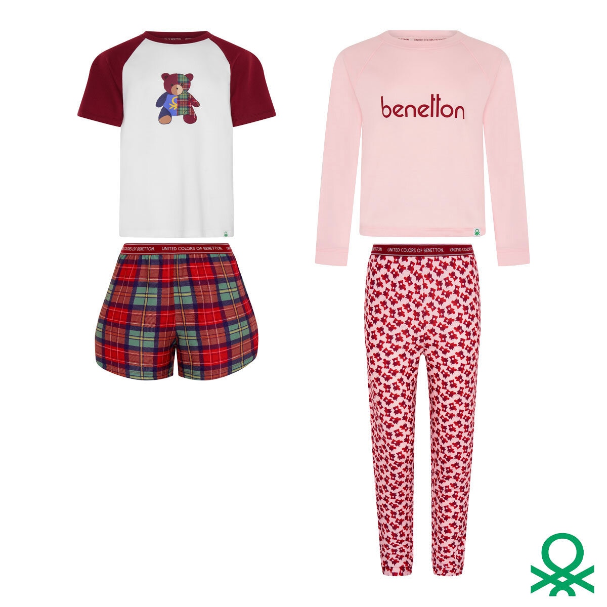 United Colors of Benetton Youth Pyjama, 4 Piece Set