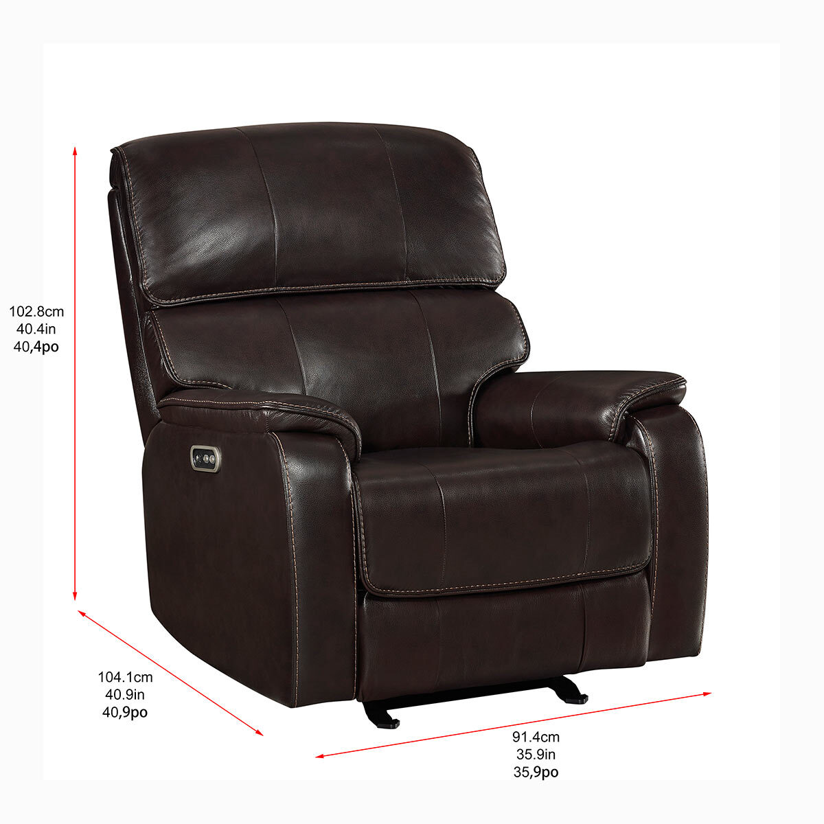 barcalounger leather power glider recliner with power adjustable headrest