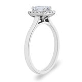 0.76ctw Emerald Cut Diamond Halo Ring, 18ct White Gold