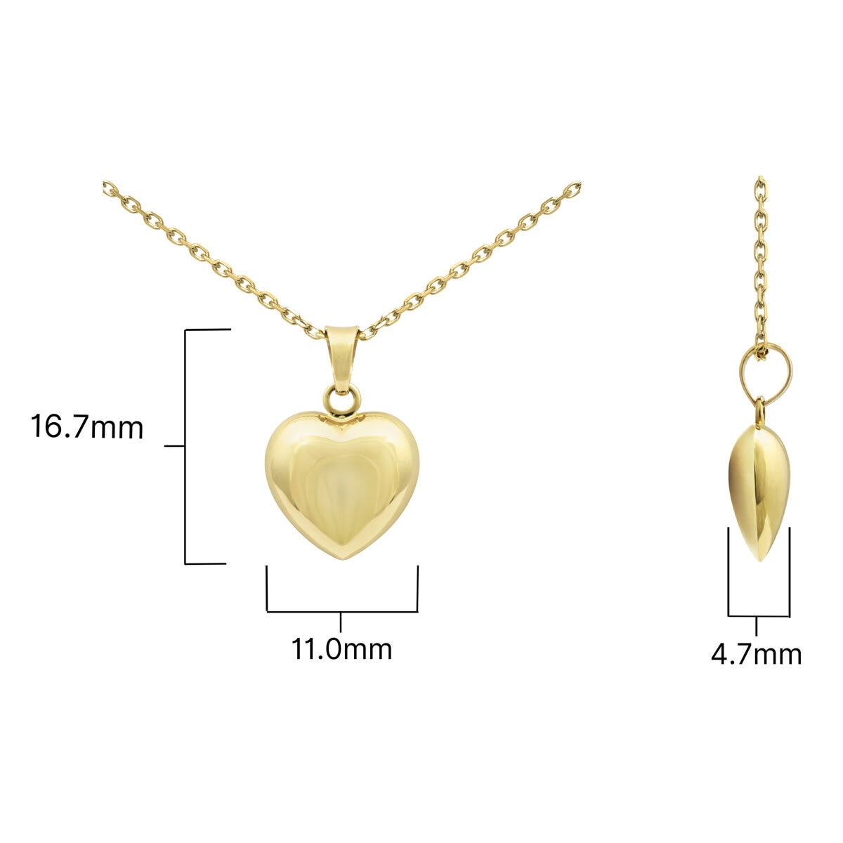 14ct Yellow Gold Heart Pendant