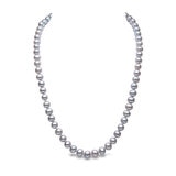 6-7mm Cultured Freshwater Grey Pearl Necklace, 18ct White Gold