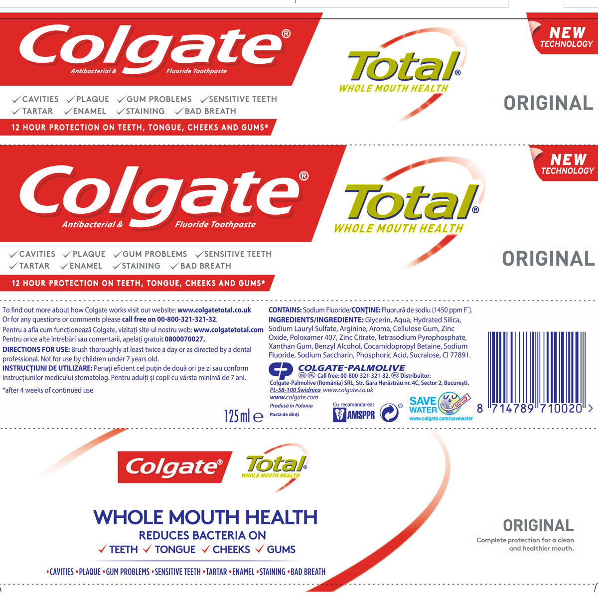 colgate total original care toothpaste 125 ml