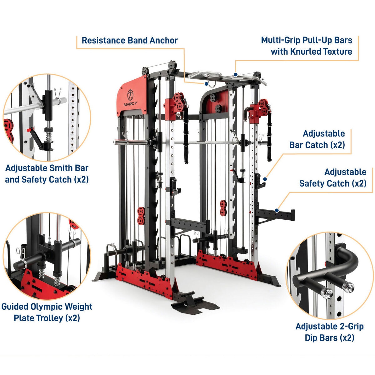 Marcy SM-7553 Pro Deluxe Smith Cage Home Gym System