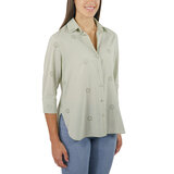 Jachs Ladies Eyelet Long Sleeve Shirt in Sage