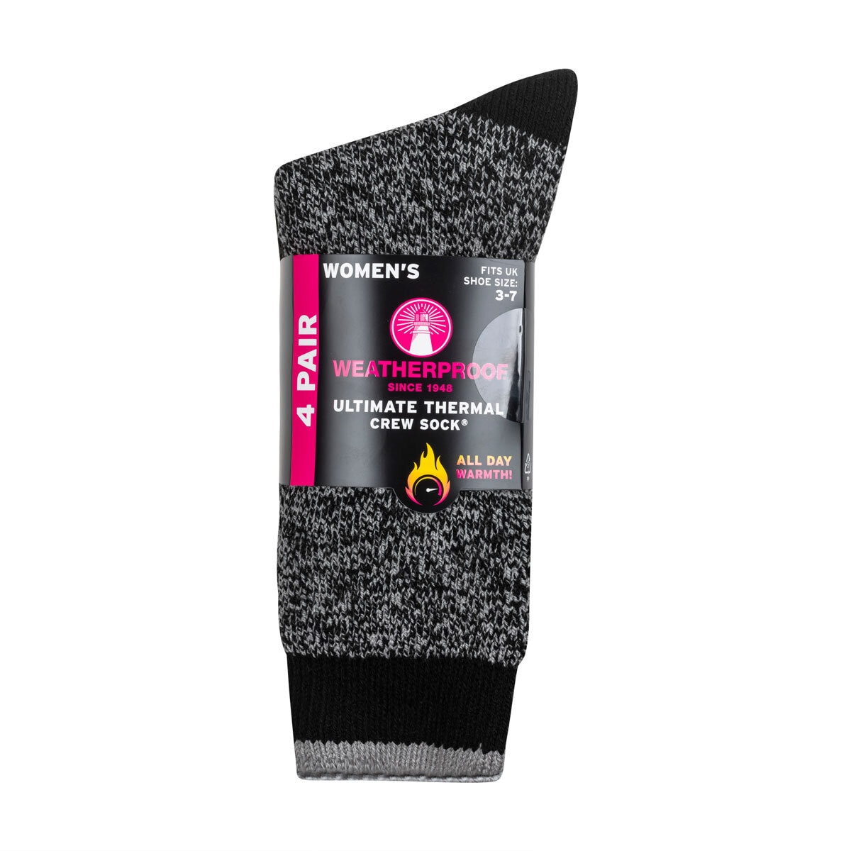 Weatherproof Ladies Thermal Sock 4 Pack in Black