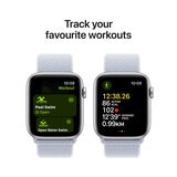 Apple Watch SE GPS + Cellular, 44mm Silver Aluminium Case with Blue Cloud Sport Band Loop, MXGR3QA/A