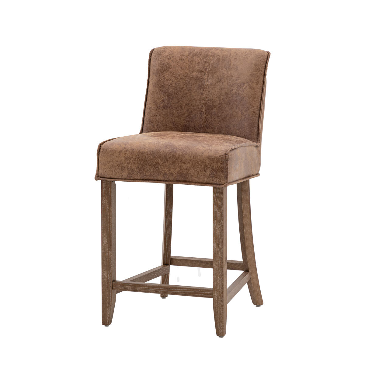 Tarnby Brown Leather Barstool 2pk