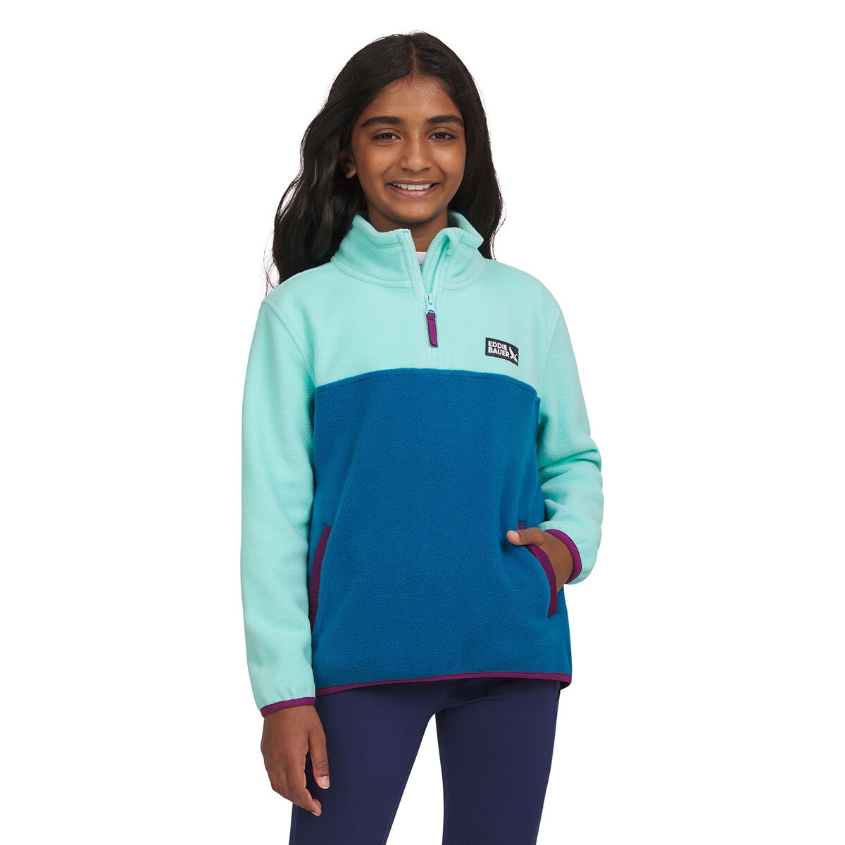 Eddie Bauer Youth Quest Pullover Fleece in Blue