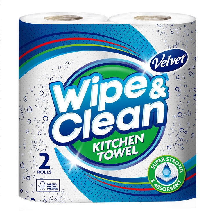 Velvet Wipe And Clean Kitchen Roll Towel X Sheet Pack Costco Uk