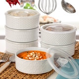 Bowls with lids 6 pk WHITE