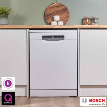 Bosch SMS6ZCW10G Series 6 Freestanding 14 Place Setting Dishwasher, B Rated in White