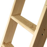 Close up image of wooden ungs on ladder