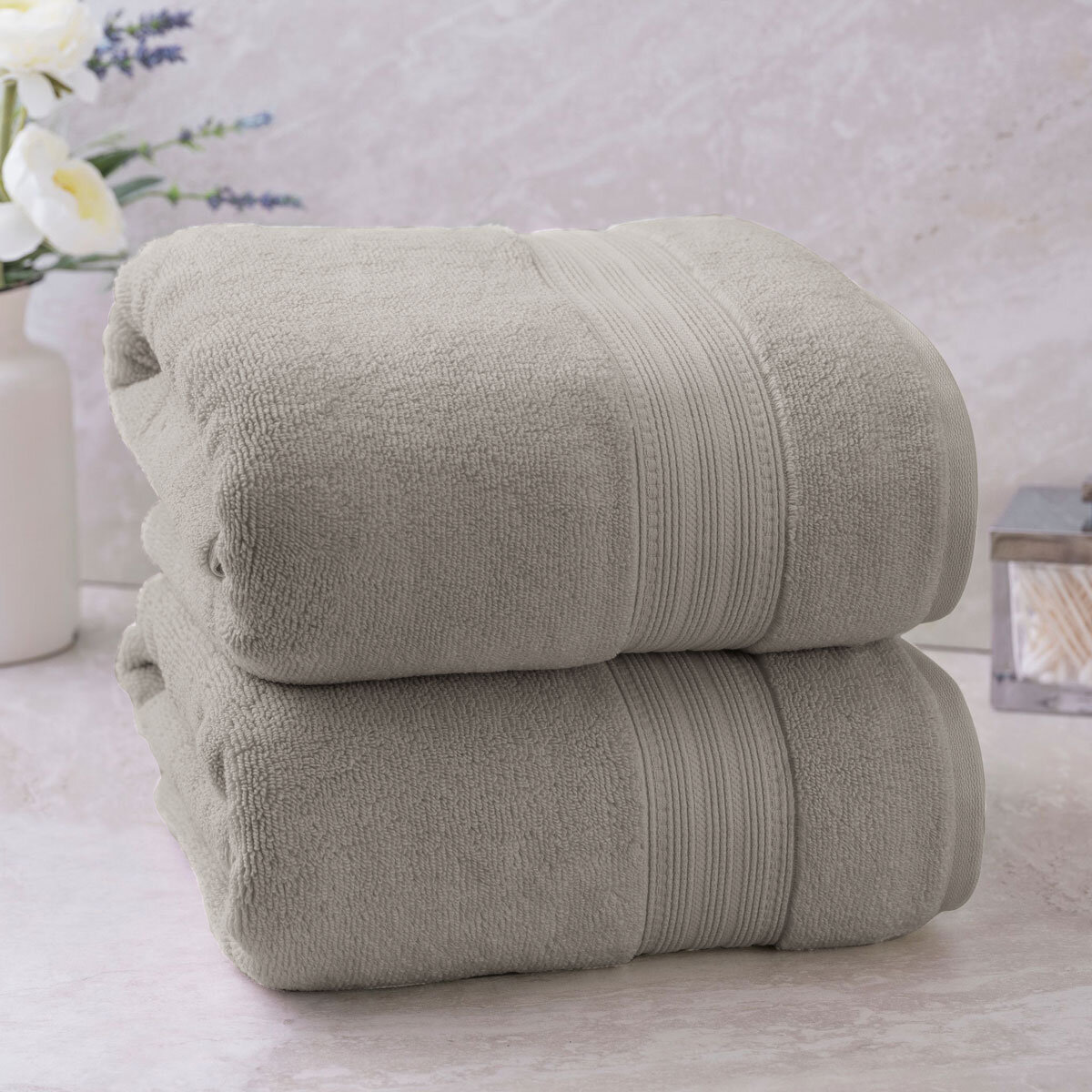 Charisma 100 Hygro Cotton Bath Sheets Pack of 2 in Taupe