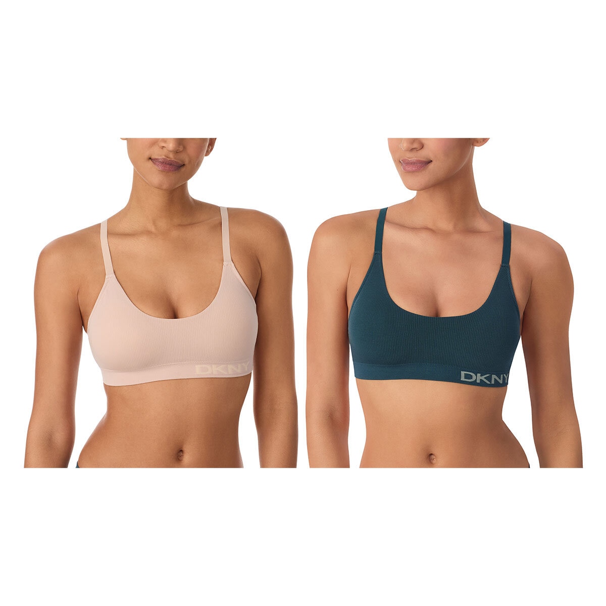 DKNY Ladies Seamless Ribbed Bralette 2 Pack