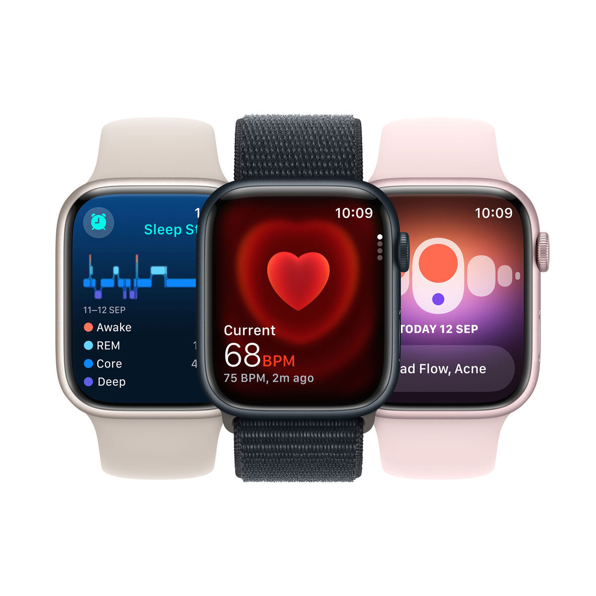 Apple Watch Series 9 GPS, 45mm Product(Red) Aluminium Case with Product(Red) Sport Band S/M, MRXJ3QA/A