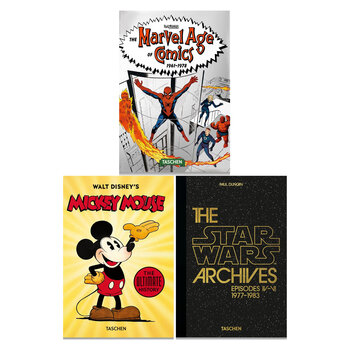 Taschen 40th Edition in 3 Options: Marvel Age of Comics, Mickey Mouse Ultimate History or Star Wars Archives