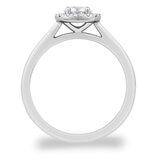 0.64ctw Round Brilliant Cut Diamond Halo Ring, Platinum