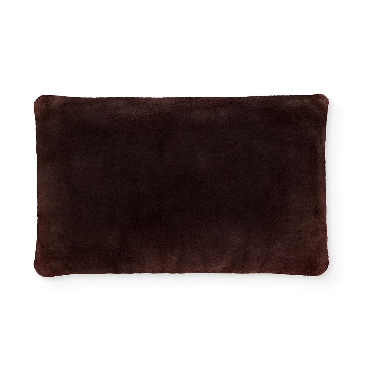 Oblong Fur Cushion in Chocolate