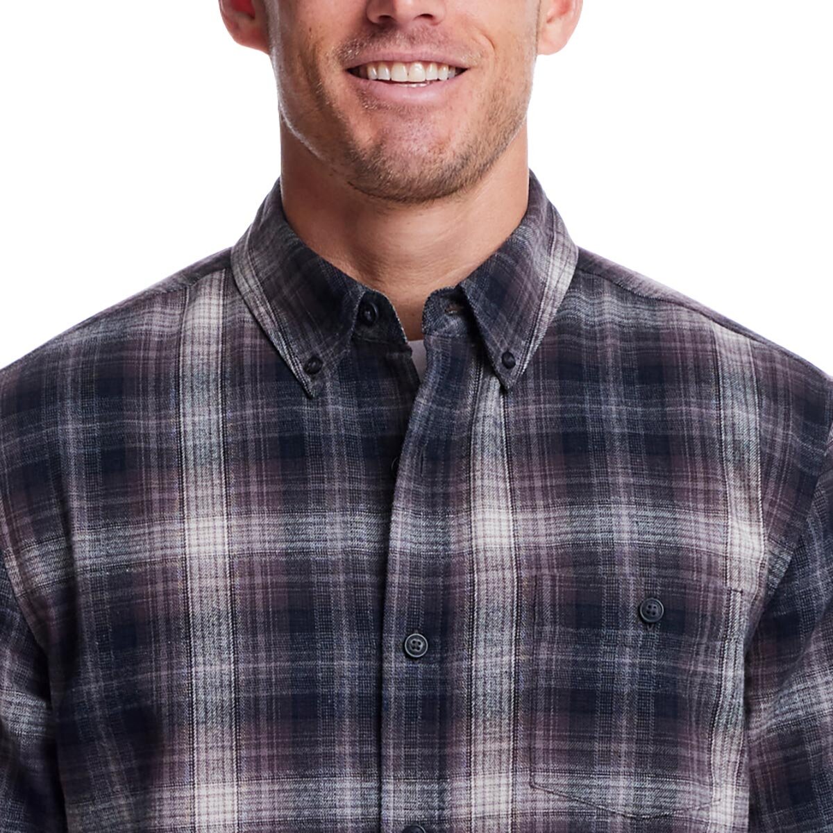 Weatherproof Vintage Men's Long Sleeve Flannel Shirt in Black