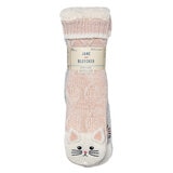 Jane & Bleecker Ladie's Critter Sock 2 Pack in Cat and Wolf