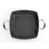 Samuel Groves Britania Cast Iron Double Handled Square Grill, 26cm