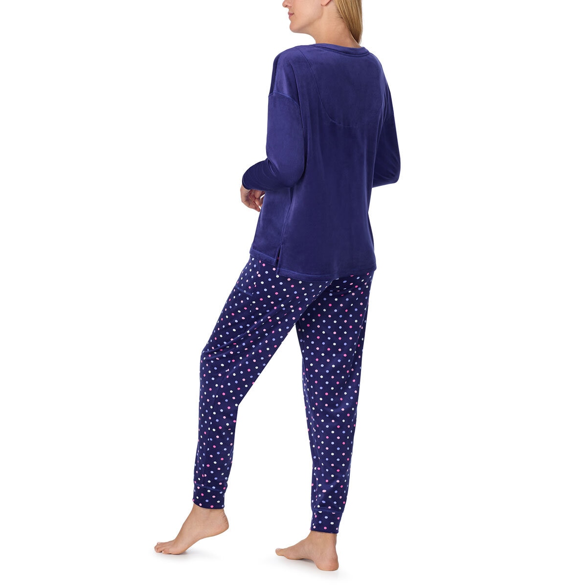 Jane & Bleecker Women's Silky Plush Pyjama Set in Navy