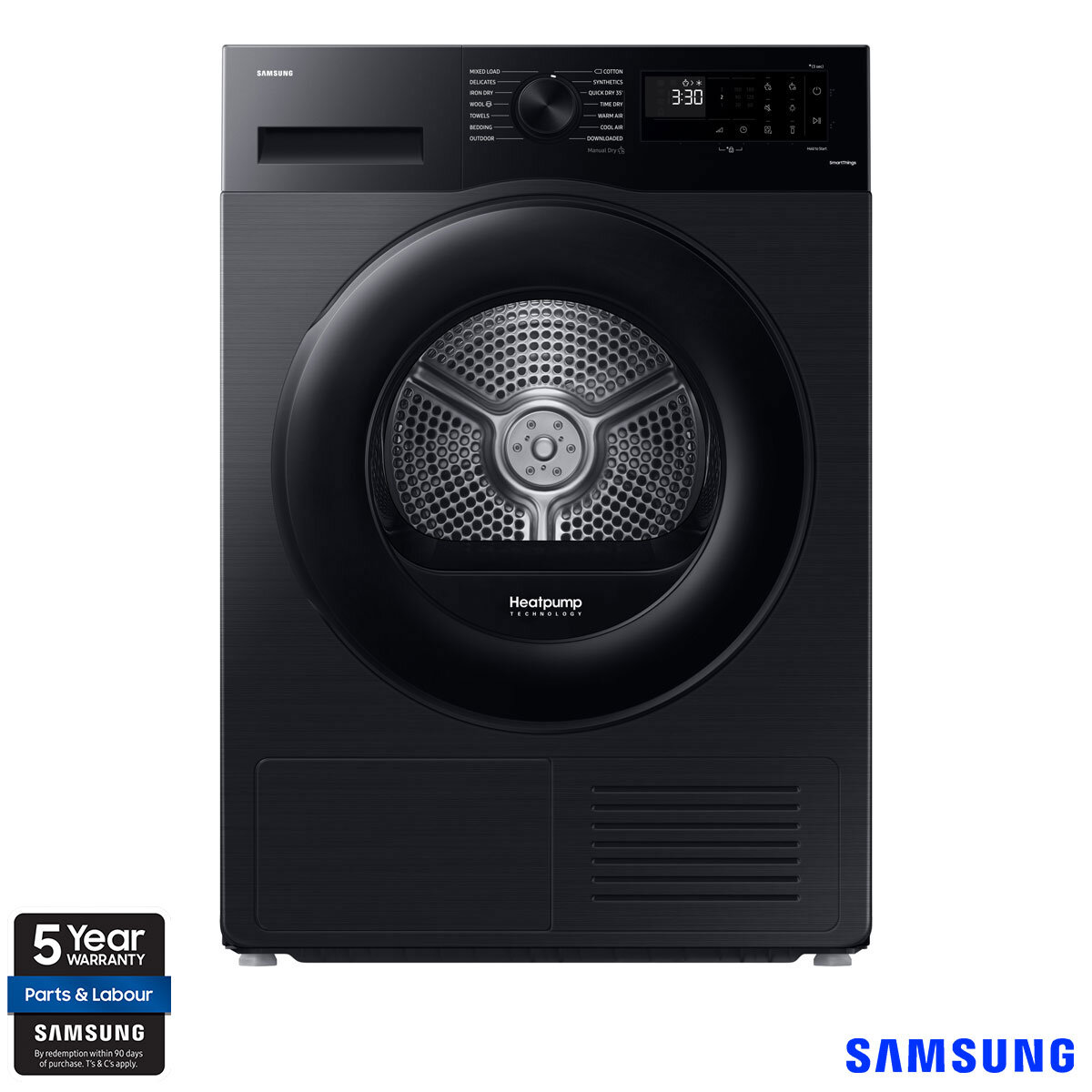 Buy Samsung DV90CGC0A0ABEU 9kg Heat Pump Dryer, A++ Rated in Black at Costco.co.uk