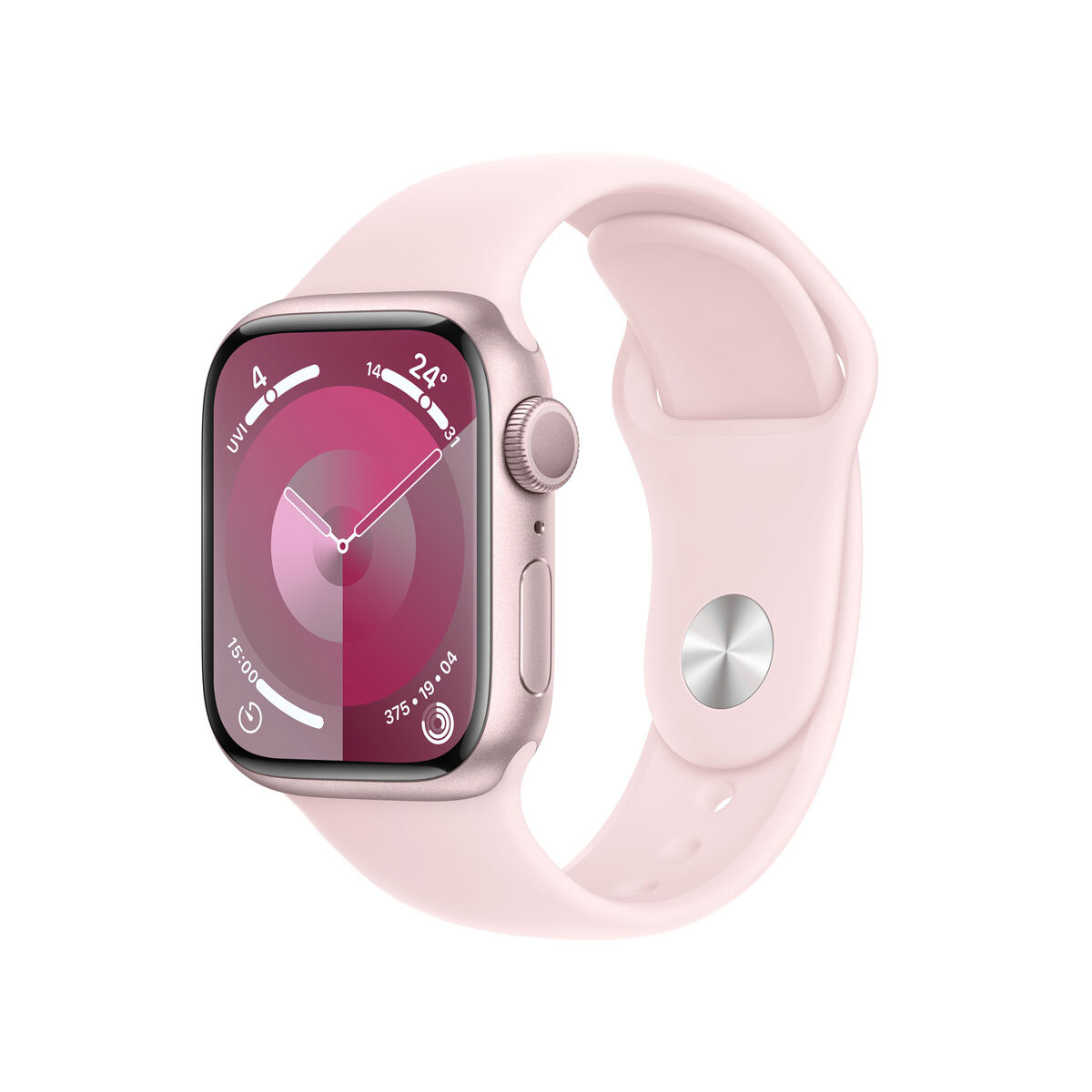 Buy Apple Watch Series 9 GPS, 41mm Pink Aluminium Case with Light Pink Sport Band - S/M, MR933QA/A