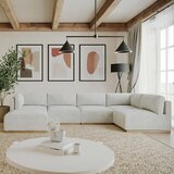 Henredon Murphy Cream 6 Piece Modular Fabric Sofa