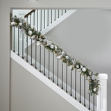 9ft (274.3 cm) Pre-Lit Garland With Plug In Lights in Silver