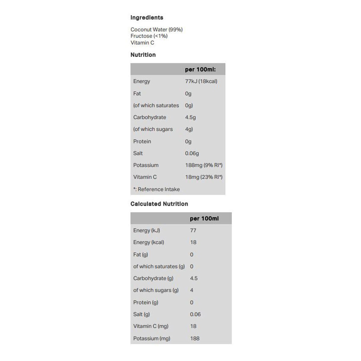 Nutritional Information