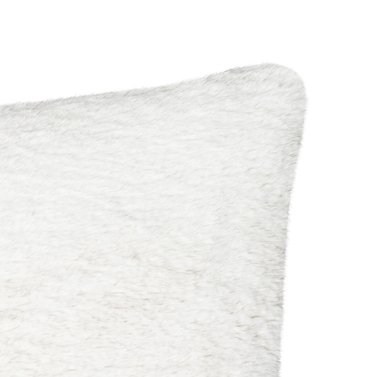 Oblong Fur Cushion in Ivory