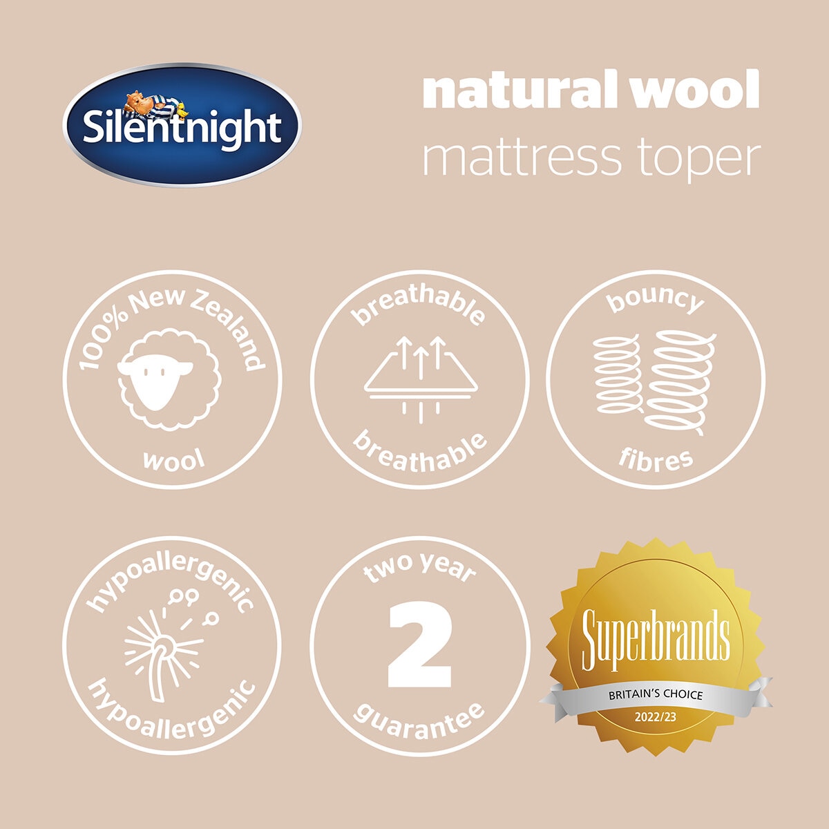 Silentnight Natural Wool Topper