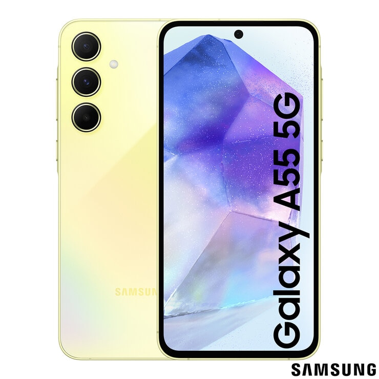 Buy Samsung Galaxy A55, 128GB Sim Free Mobile Phone in Awesome Lemon, SM-A556BZYAEUB at costco.co.uk