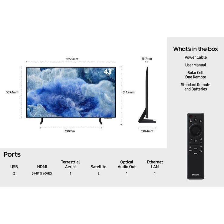 Samsung QE43Q8FAAUXXU 43 Inch QLED 4K Ultra HD Smart TV Samsung QE43Q8FAAUXXU 43 Inch QLED 4K Ultra HD Smart TV