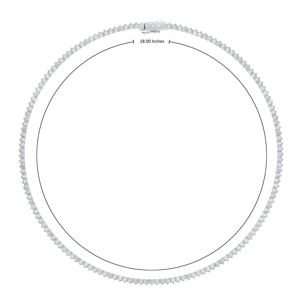 12.00ctw Round Brilliant Cut Diamond Tennis Necklace, 14ct White Gold