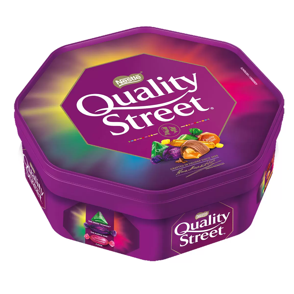 How many of each Quality Street is in bags – Triangle and Purple
