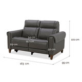 Aiden & Ivy Spencer 2 Seater Leather Sofa