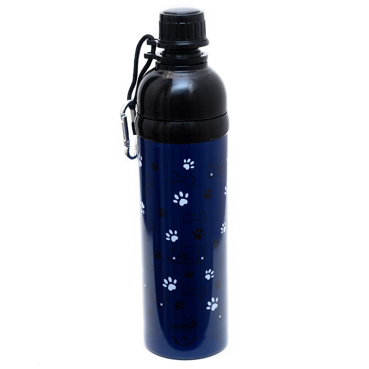 Long Paws Lick n Flow Navy Water Bottle, 750ml