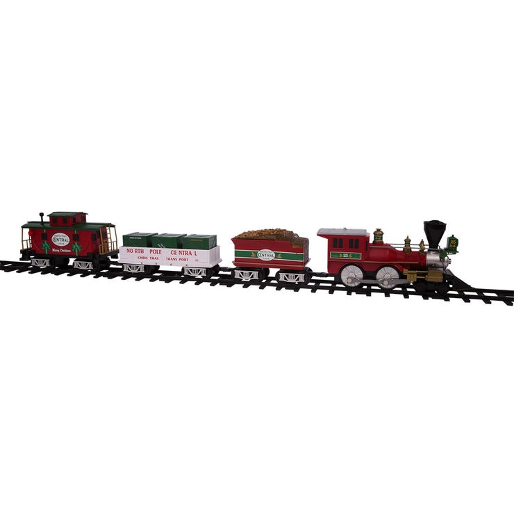 22.8 Inch (57.8 cm) North Pole Central Christmas Tree Train Set (4 ...