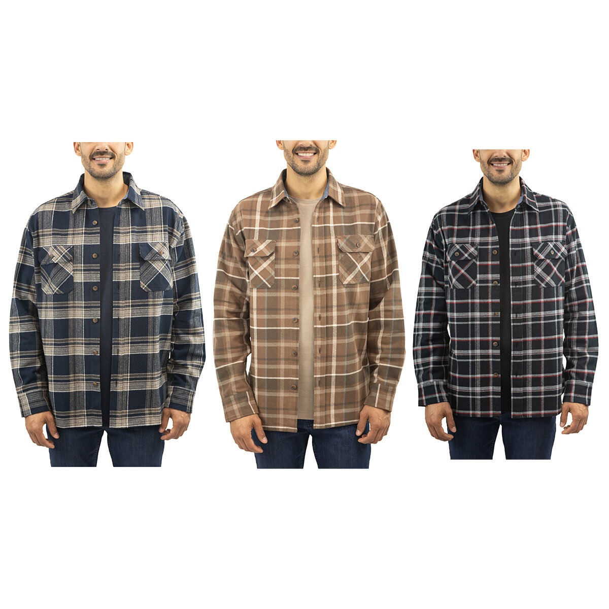 Jachs Mens Flannel Shirt & 2 Pack Thermal