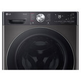 Top half of LG F4Y913BCTA1 WiFi-enabled 13 kg 1400 Spin Washing Machine, A Rated in Black