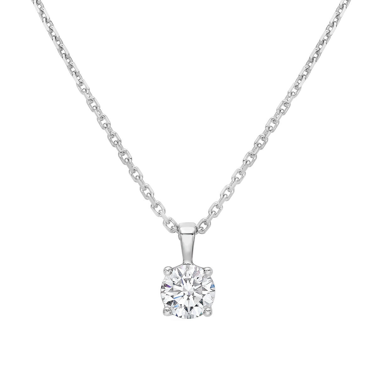 1.00ct Round Brilliant Cut Diamond Solitaire Pendant, 18ct White Gold