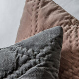 Gallery Quilted Velvet Cushion in Blush